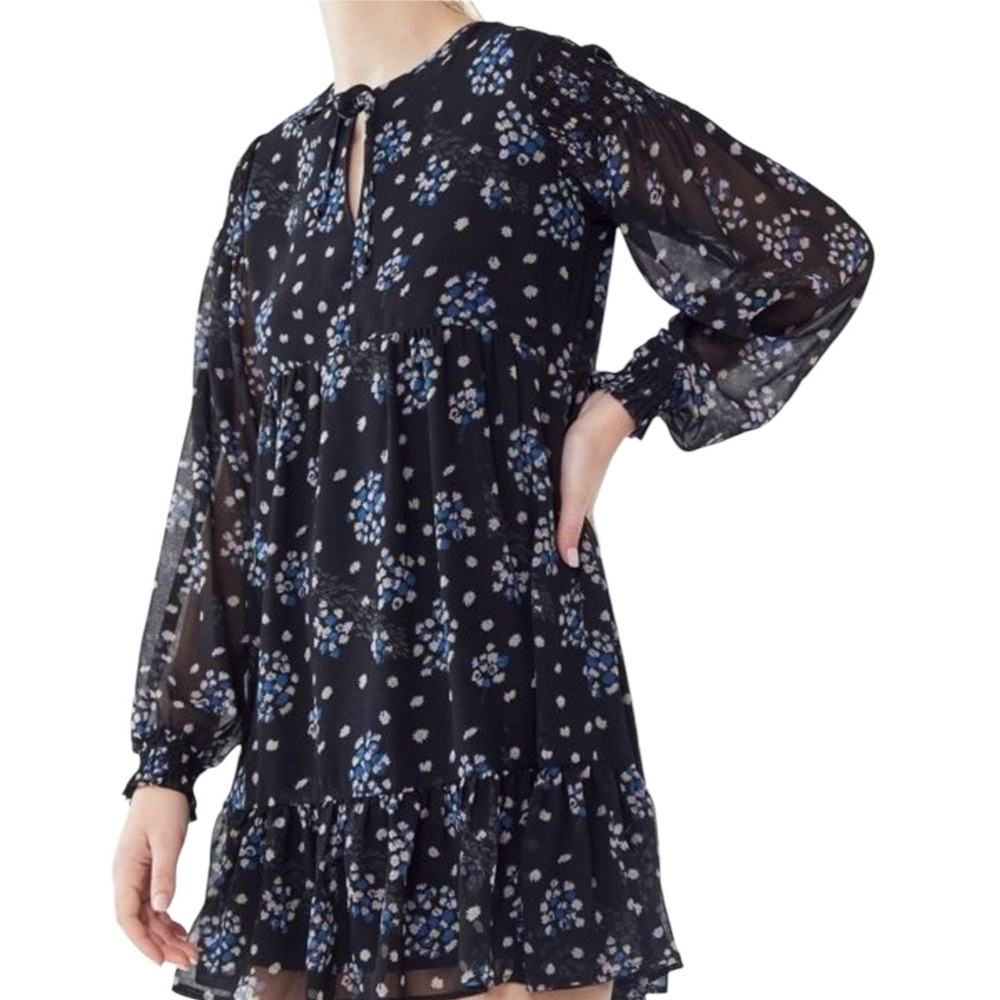 Urban Outfitters “Prague” Sheer Floral Tiered Babydoll Dress